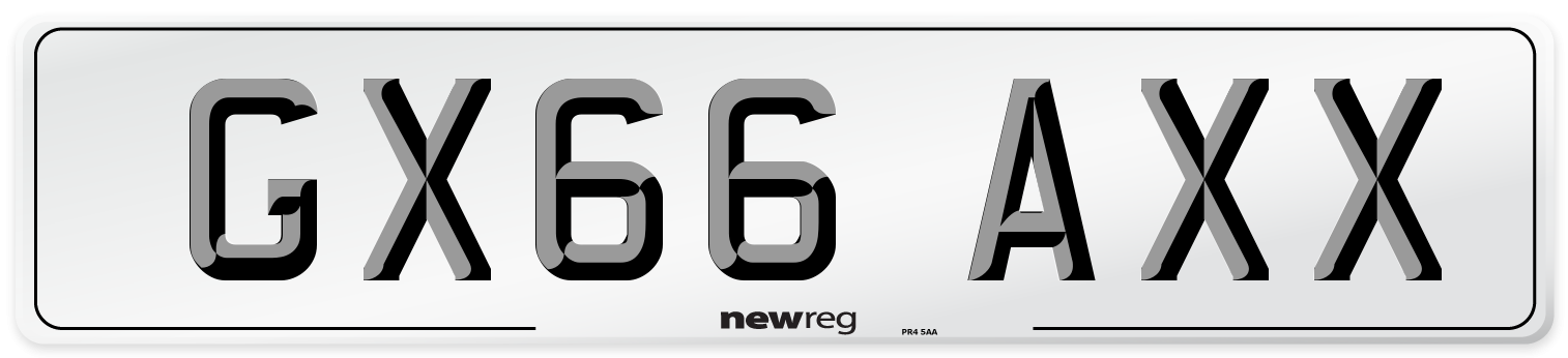 GX66 AXX Number Plate from New Reg